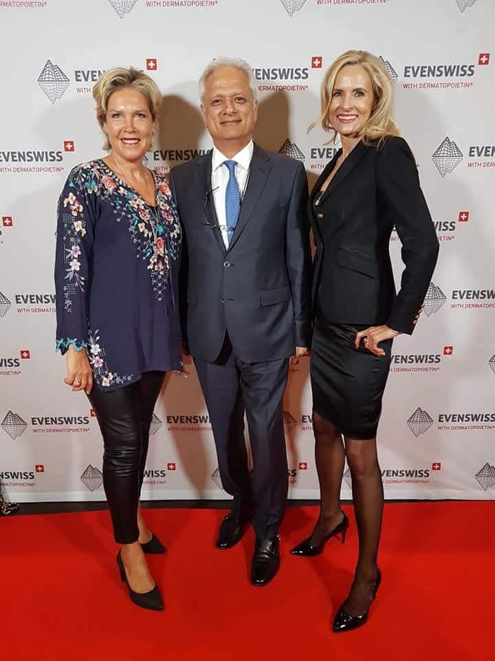 Chaudhary Anjum Jaura, President of the Asia Swiss Business Forum, on the red carpet at an evening event in Davos